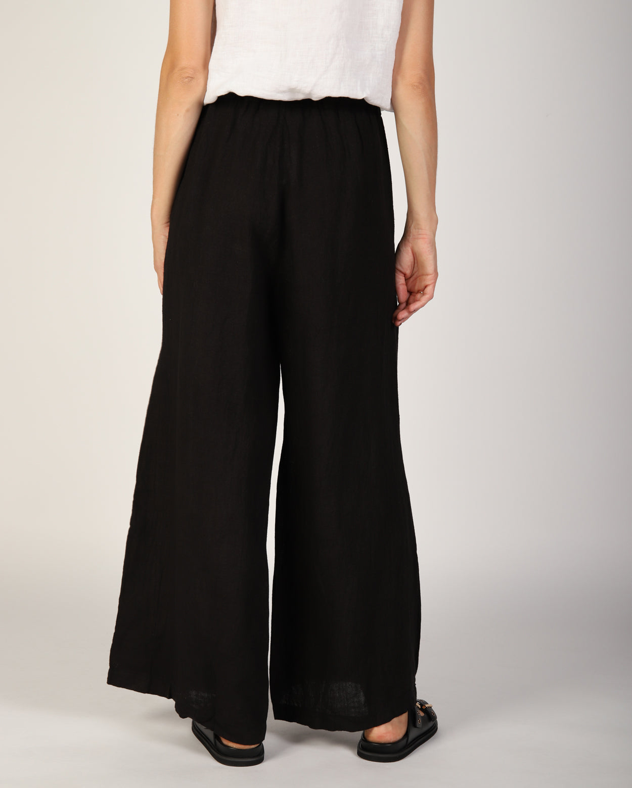 Xina Linen Pant - Black