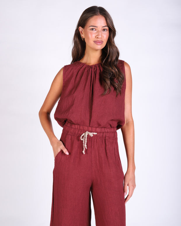 Xina Linen Top