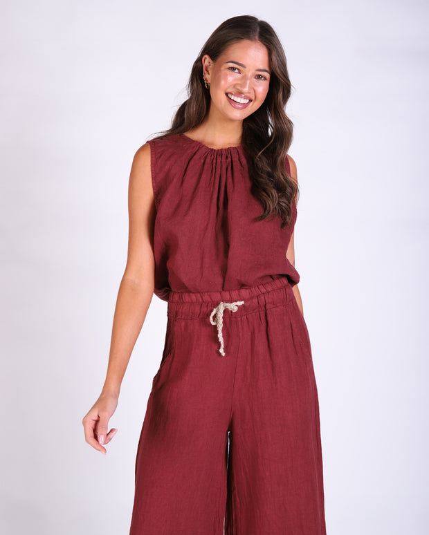 Xina Linen Top