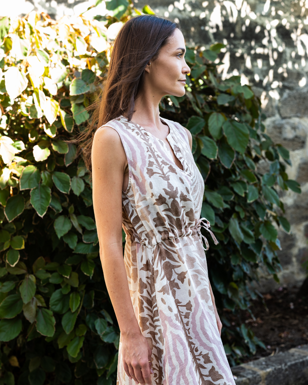 Grace Dress  - Beige / Pink