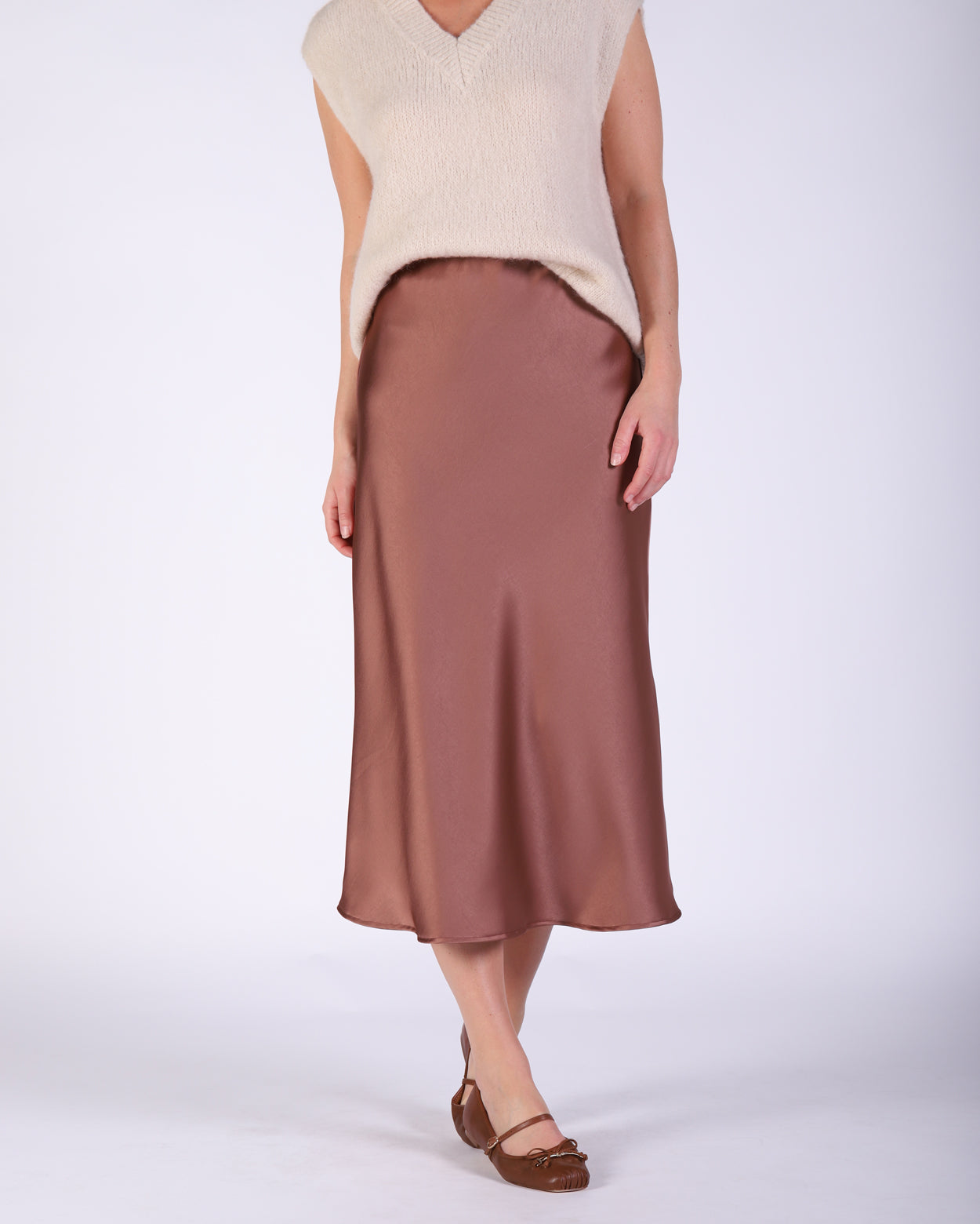 Yelena Slip Skirt  - Chocolate