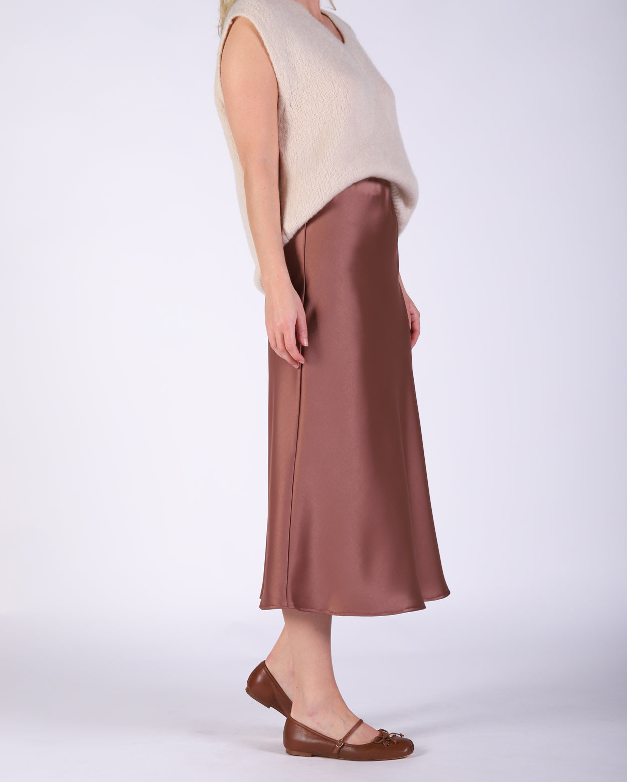 Yelena Slip Skirt  - Chocolate