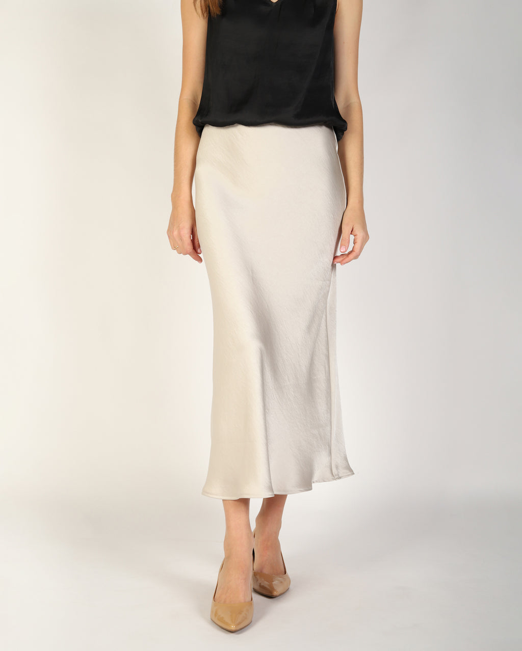 Yelena Slip Skirt  - Pearl