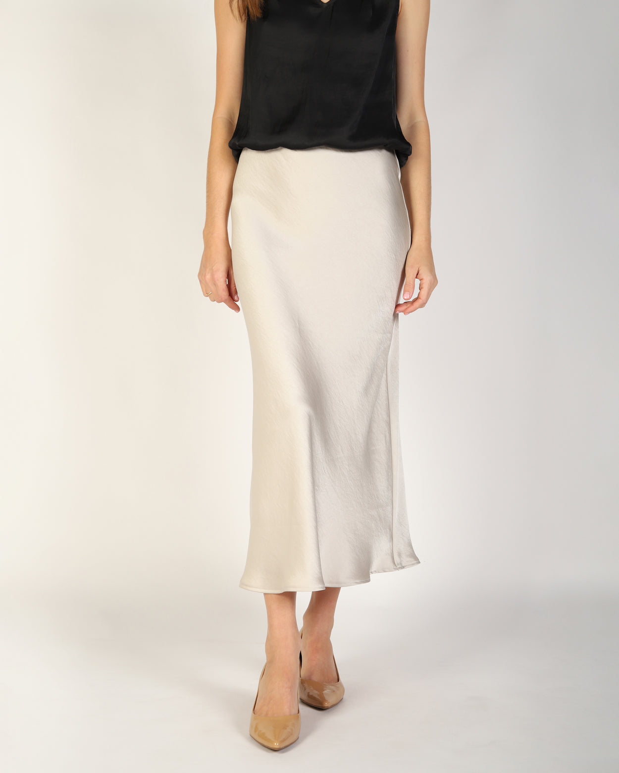 Yelena Slip Skirt  - Pearl