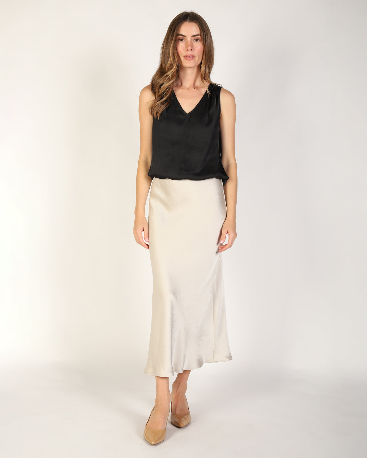 Yelena Slip Skirt  - Pearl