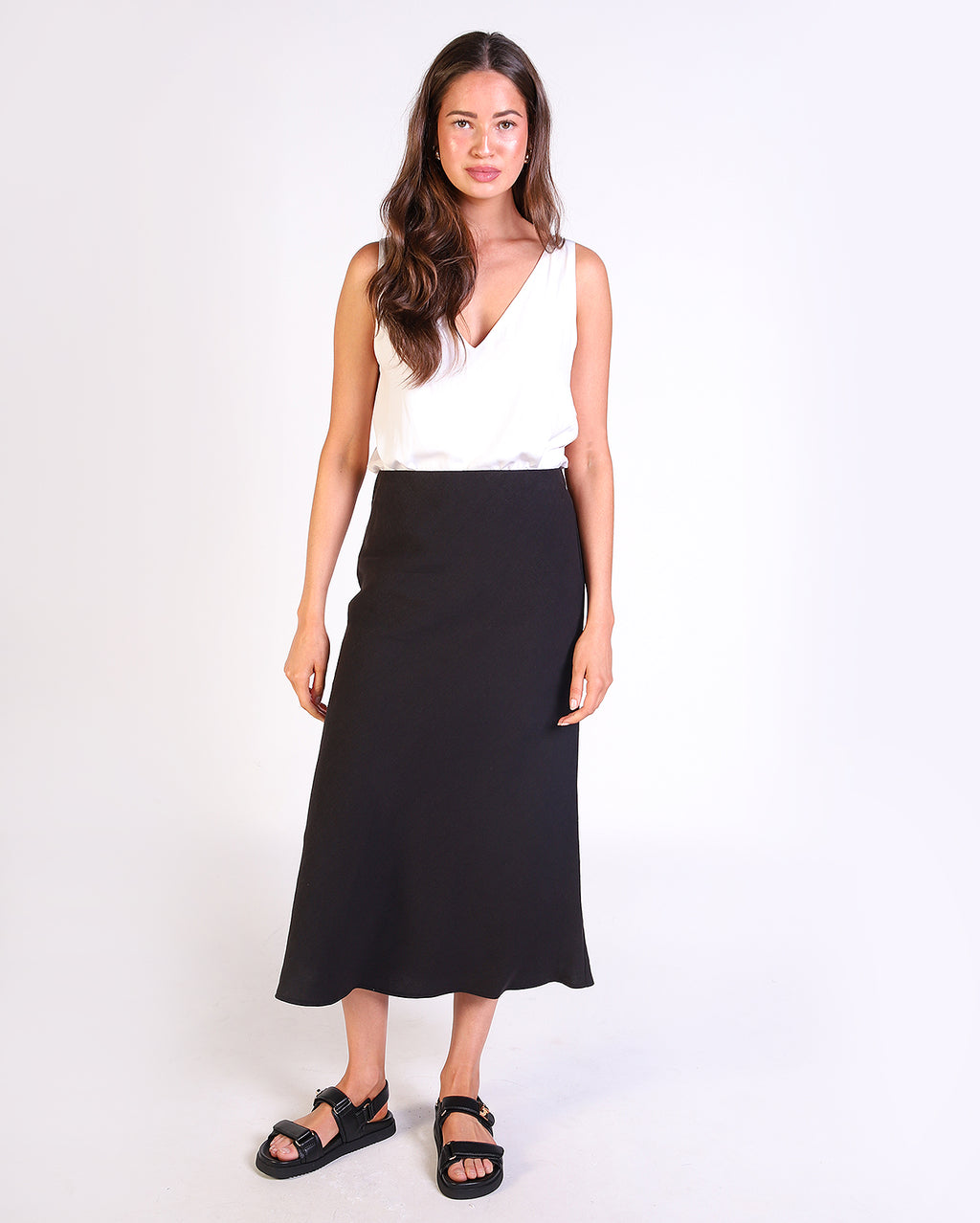 Rio Linen Skirt  - Black