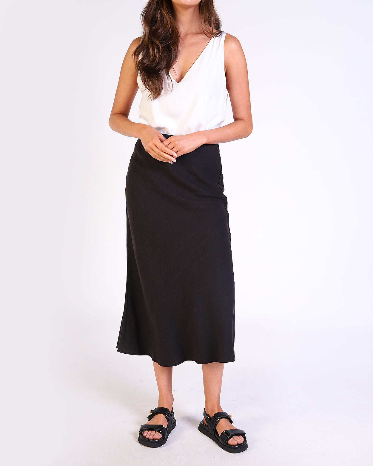 Rio Linen Skirt  - Black