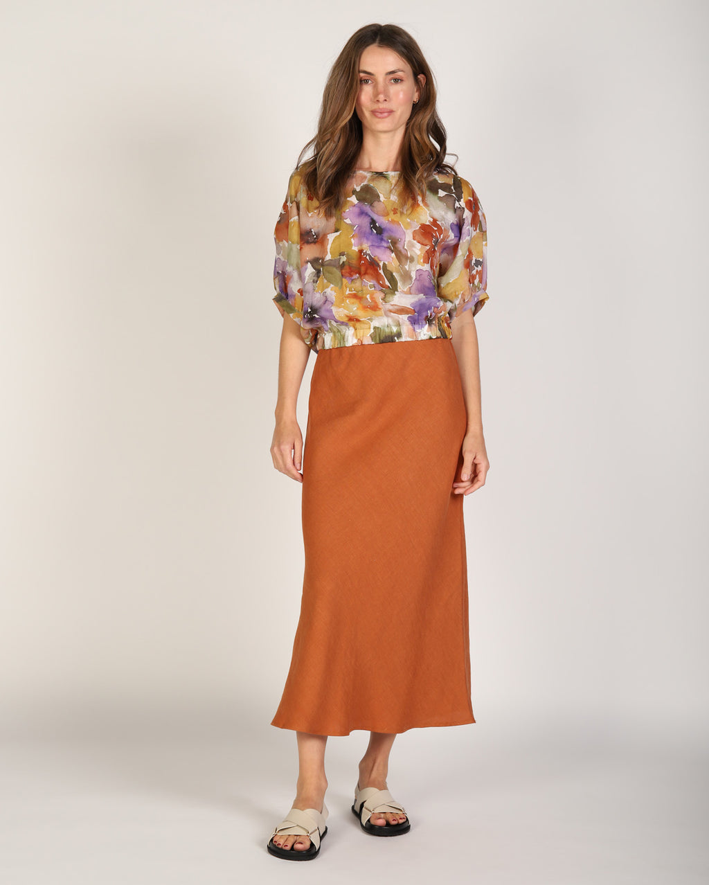 Rio Linen Skirt  - Bronze