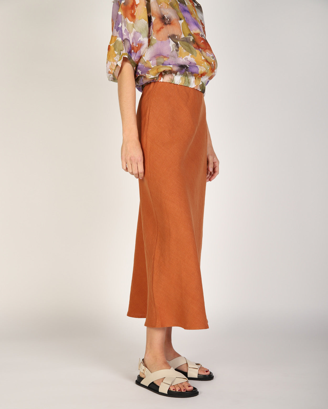 Rio Linen Skirt  - Bronze