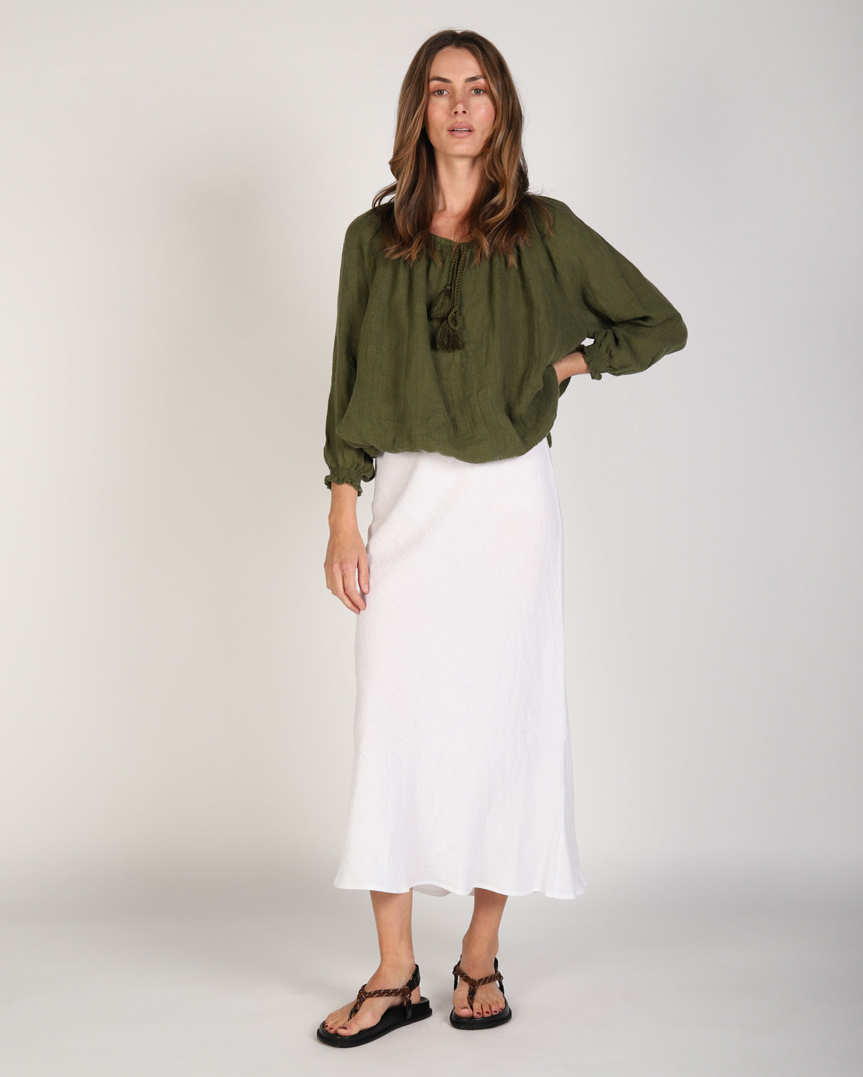 Rio Linen Skirt  - White