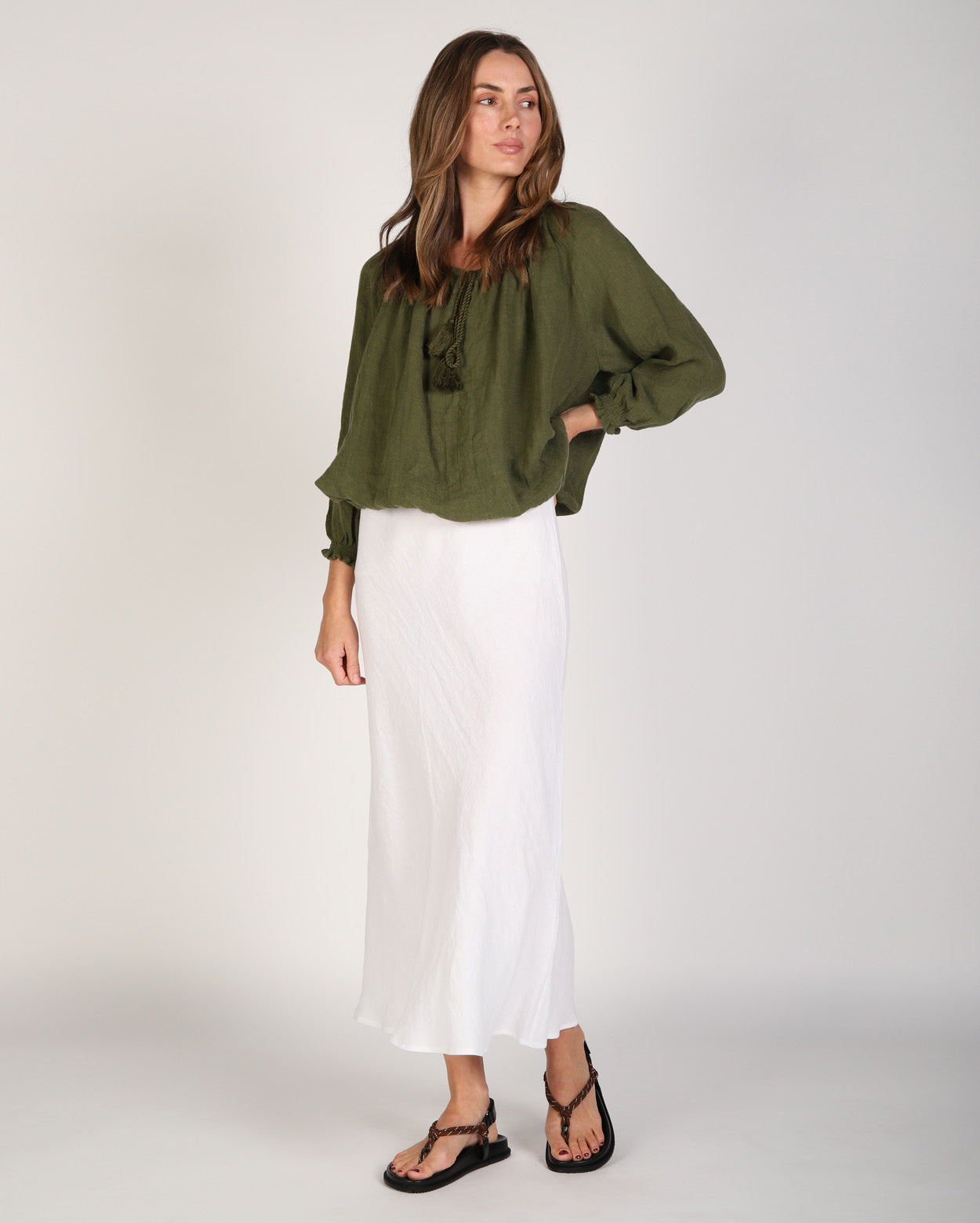 Rio Linen Skirt  - White