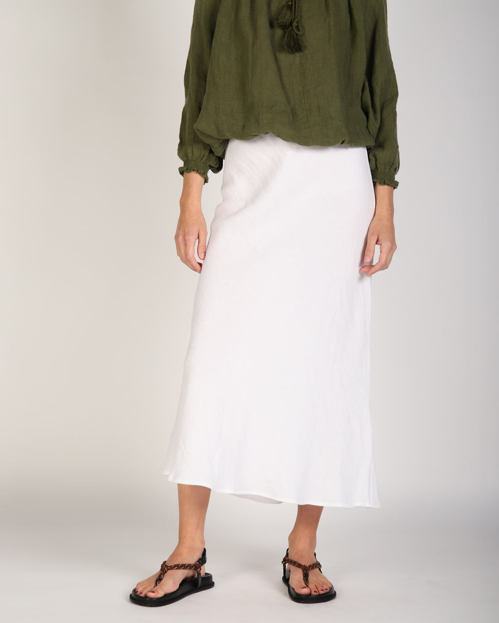 Rio Linen Skirt  - White
