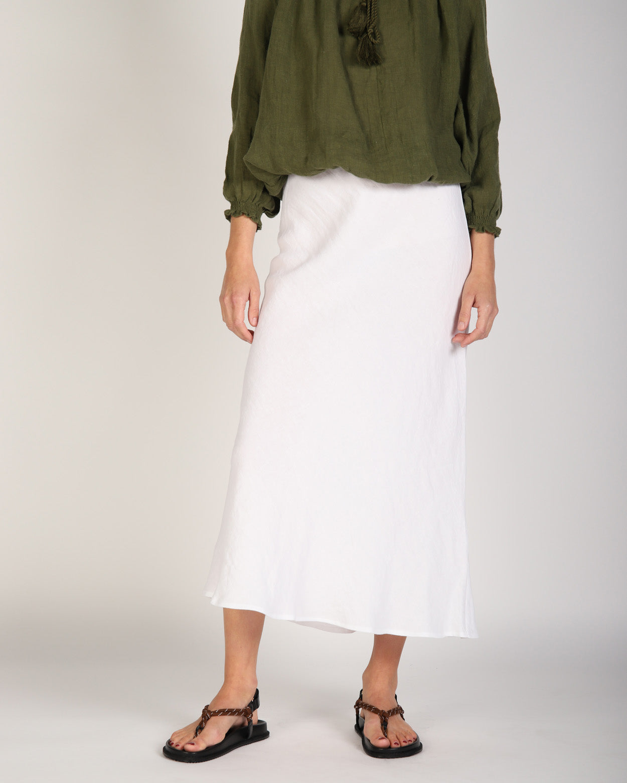 Rio Linen Skirt  - White
