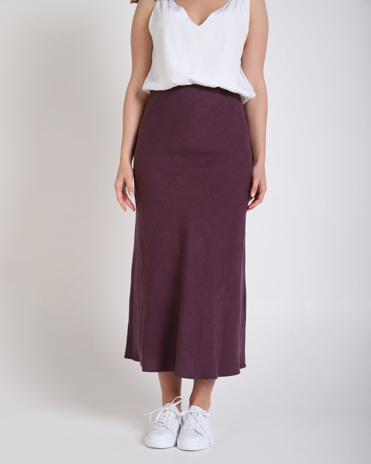 Rio Linen Skirt  - Raisin