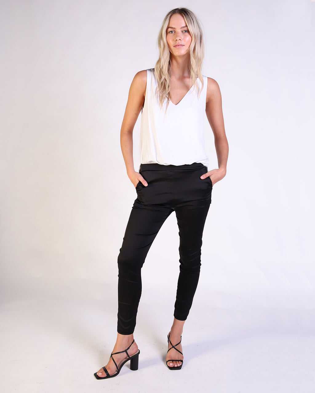 Satin Lucia Pant  - Black