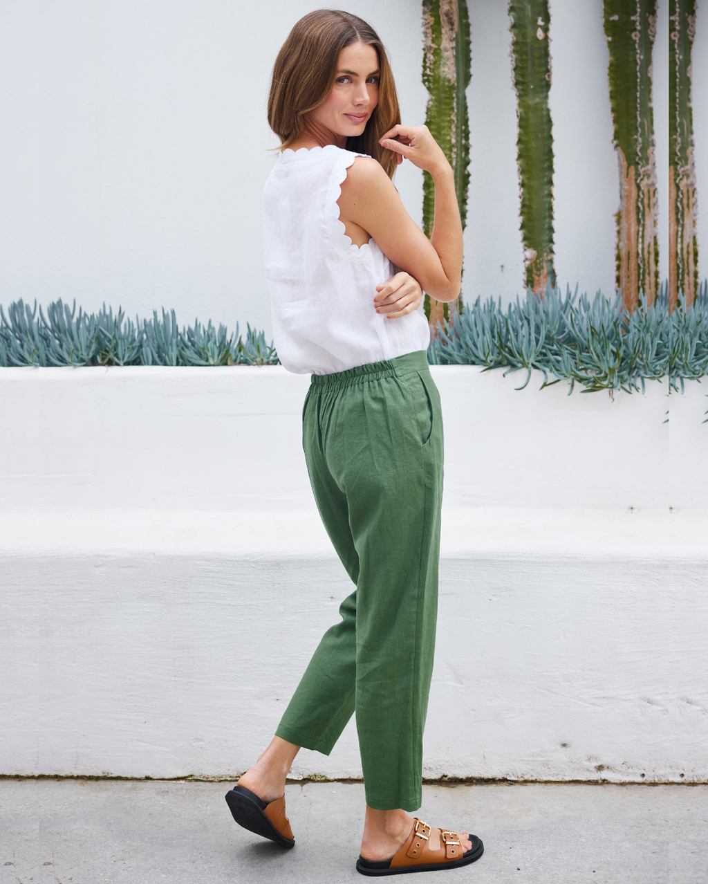 Levi Linen Pant  - Pine