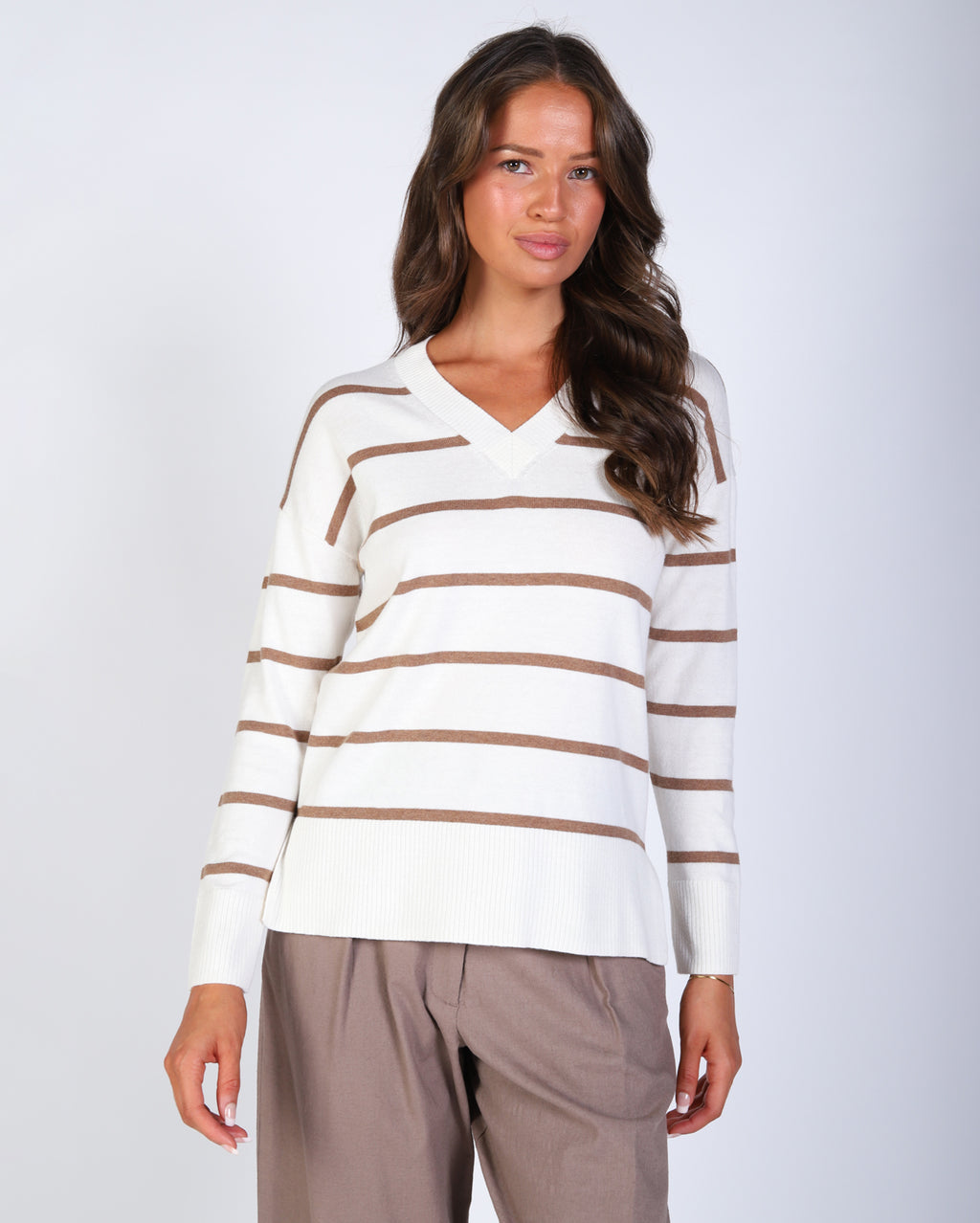 Eden Stripe Knit  - Tan Stripe