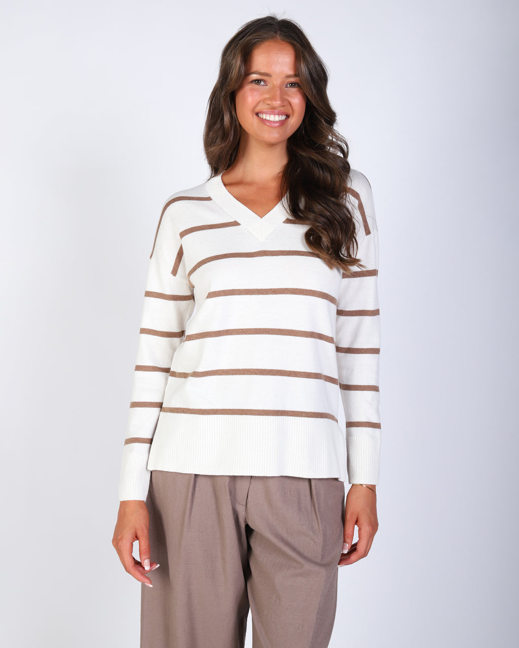 Eden Stripe Knit  - Tan Stripe