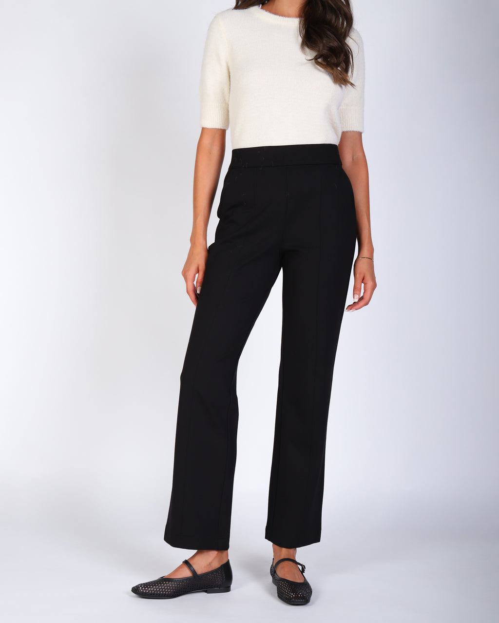 Amelia Straight Leg Ponte Pant - Black
