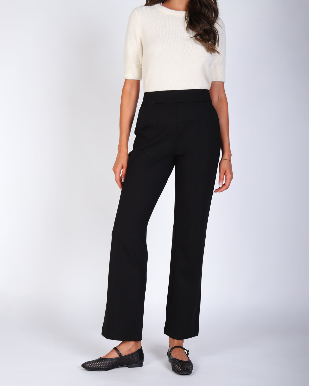 Amelia Straight Leg Ponte Pant - Black