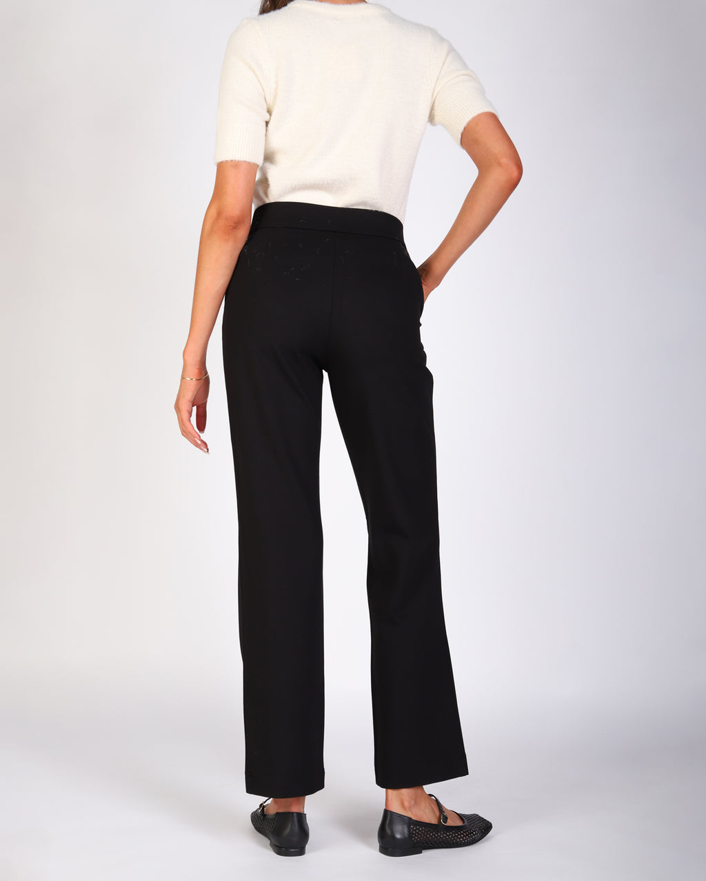 Amelia Straight Leg Ponte Pant - Black