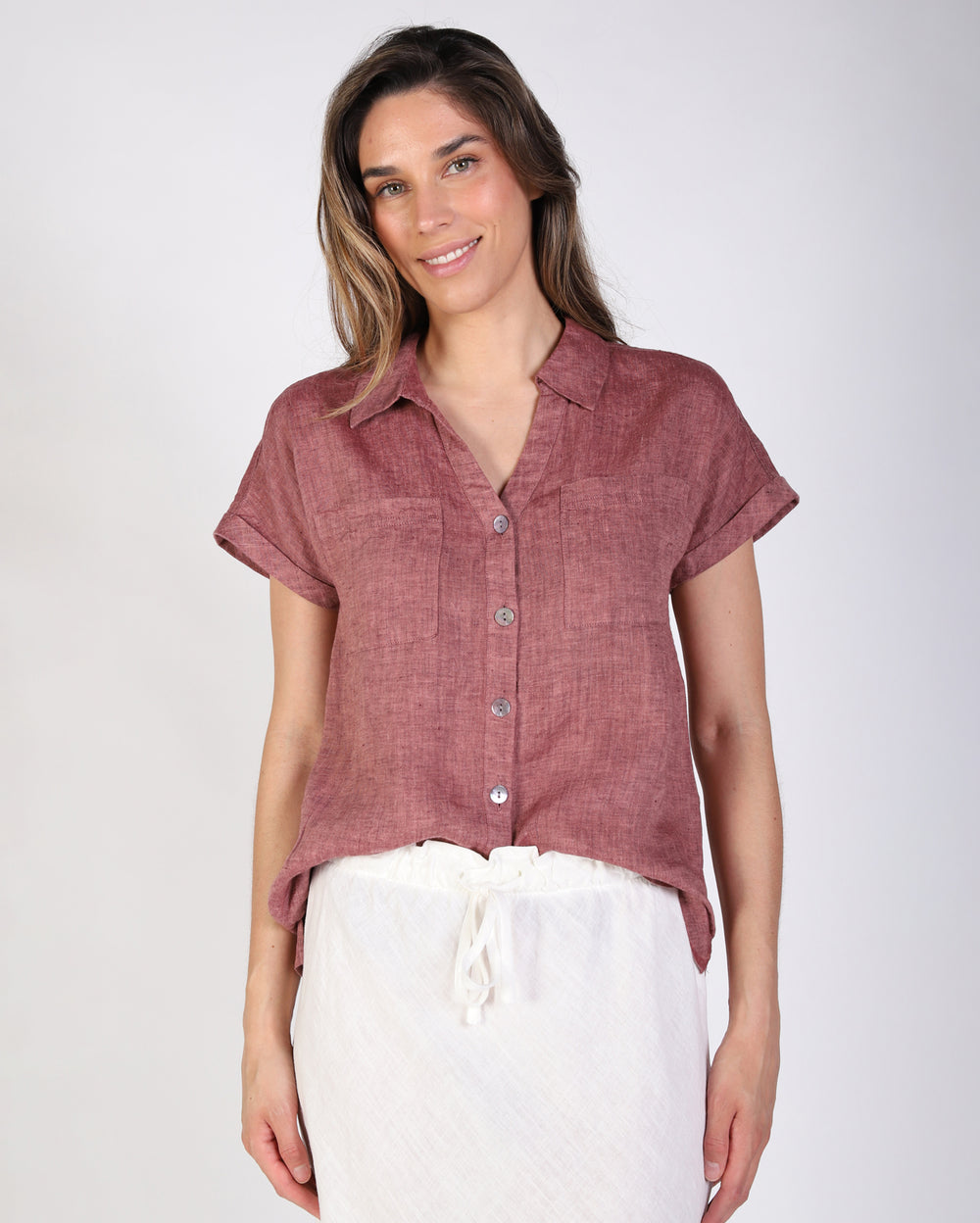 Olivia Shirt - Rhubarb