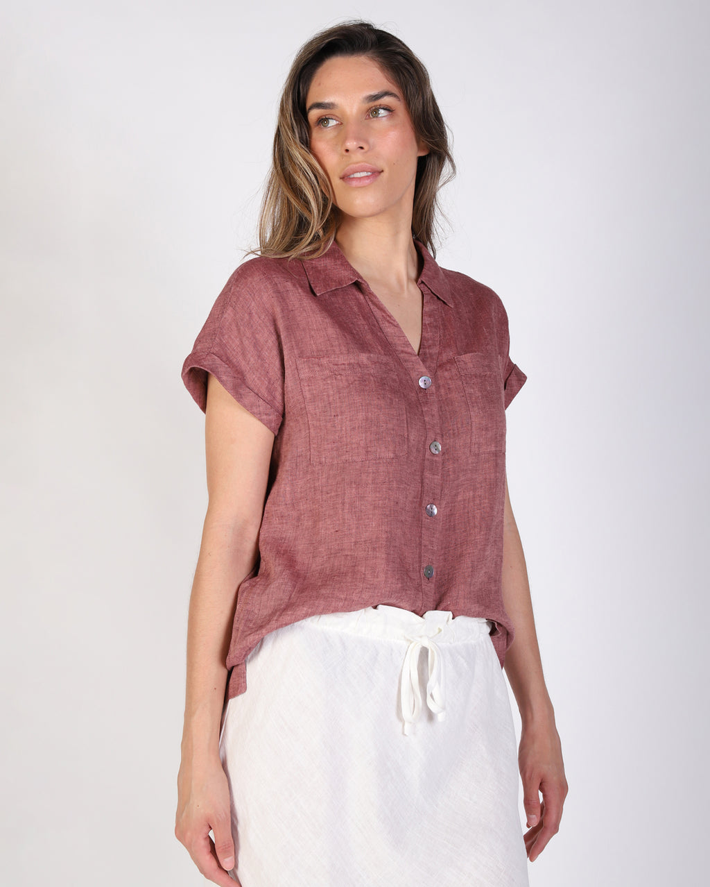 Olivia Shirt - Rhubarb
