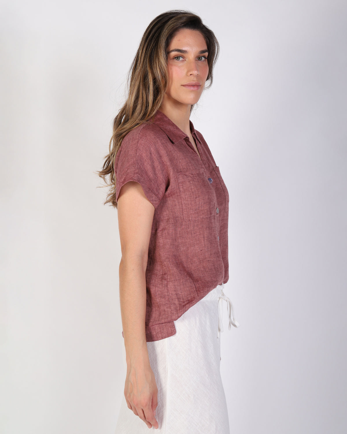 Olivia Shirt - Rhubarb