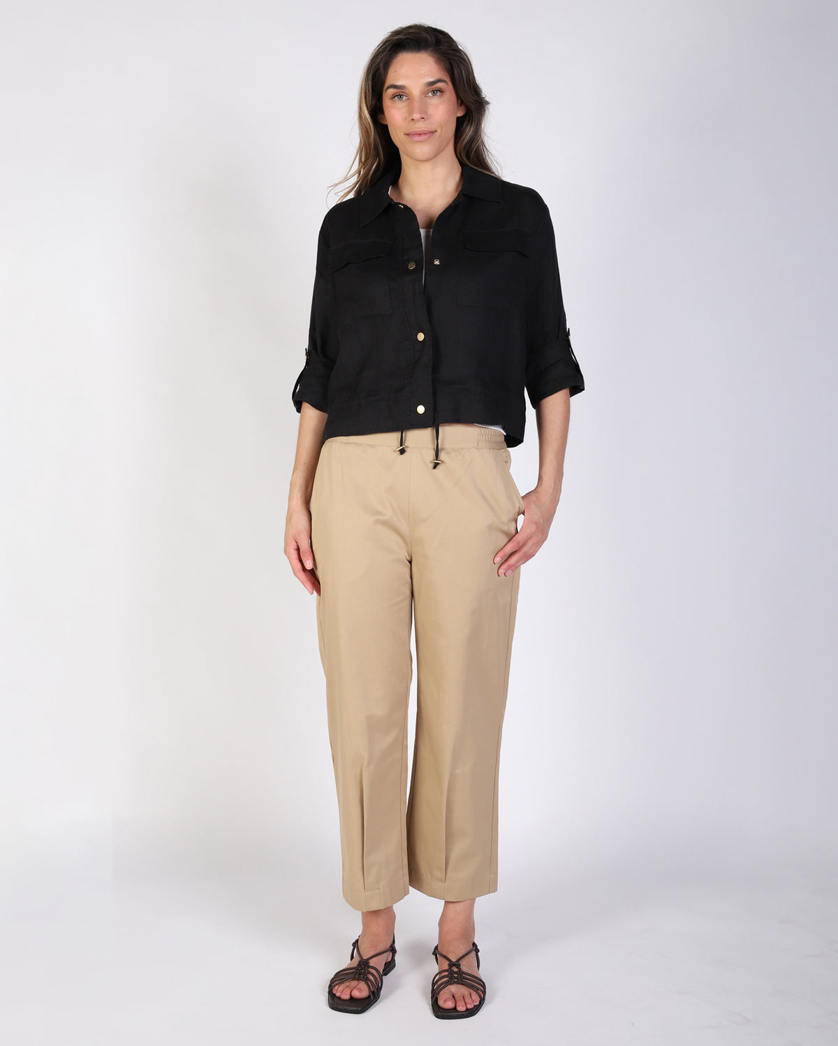 Nelly Linen Jacket - Black