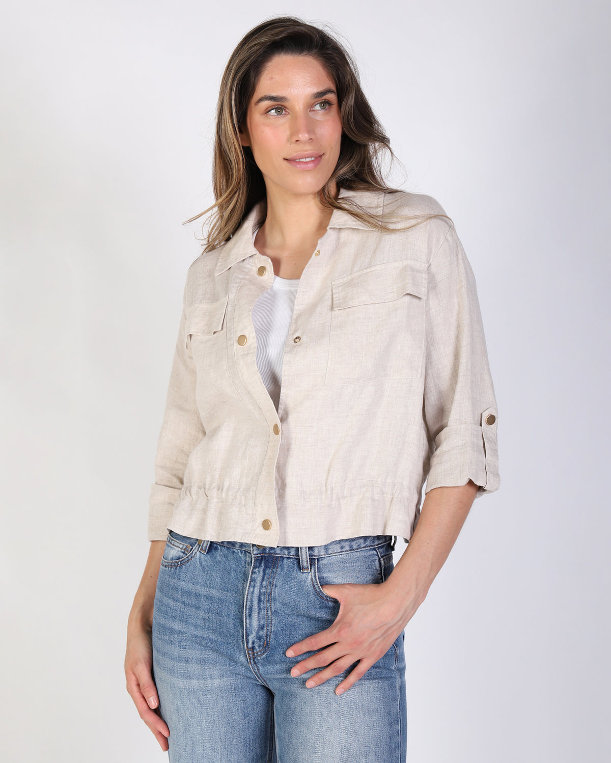 Nelly Linen Jacket - Natural