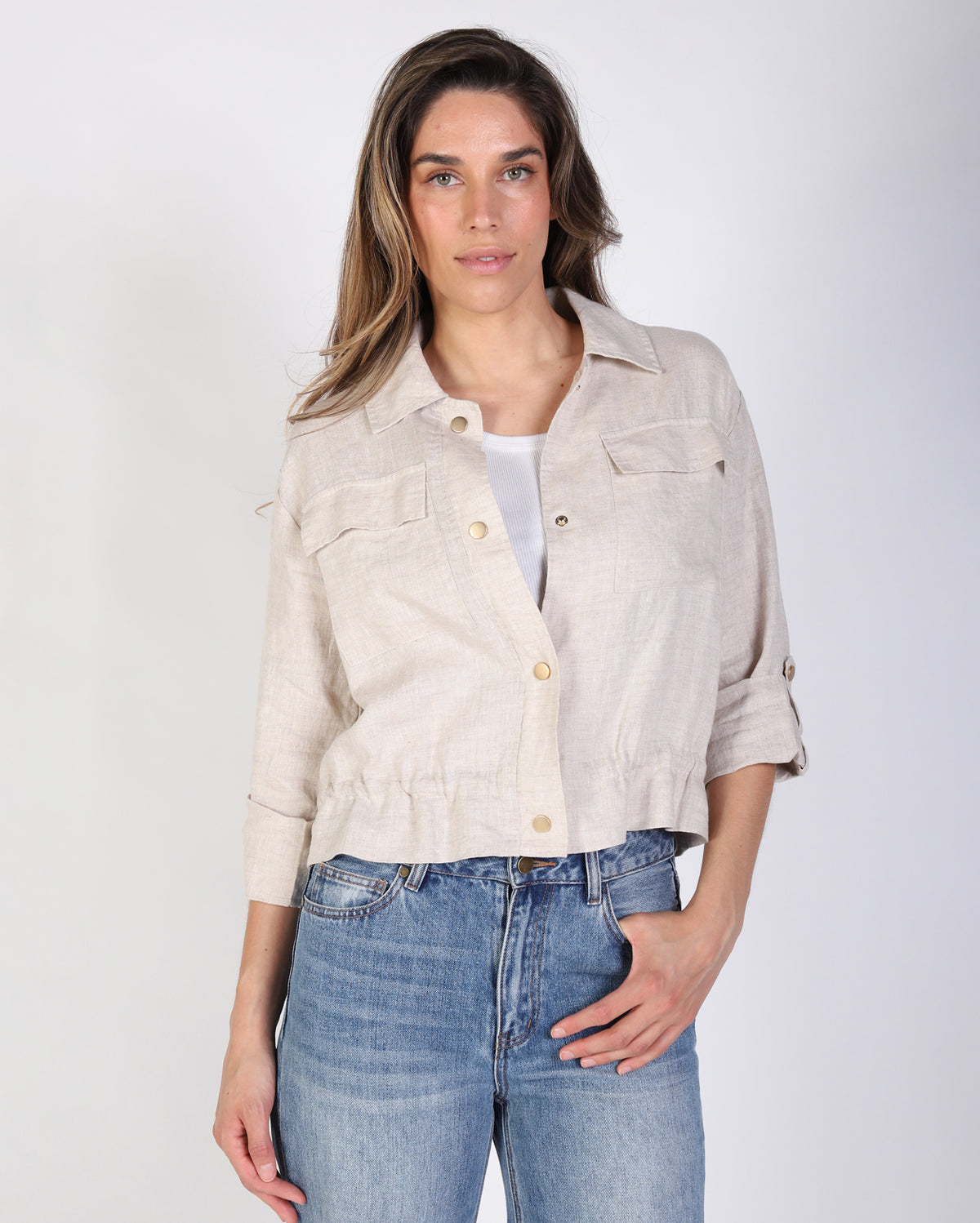 Nelly Linen Jacket - Natural