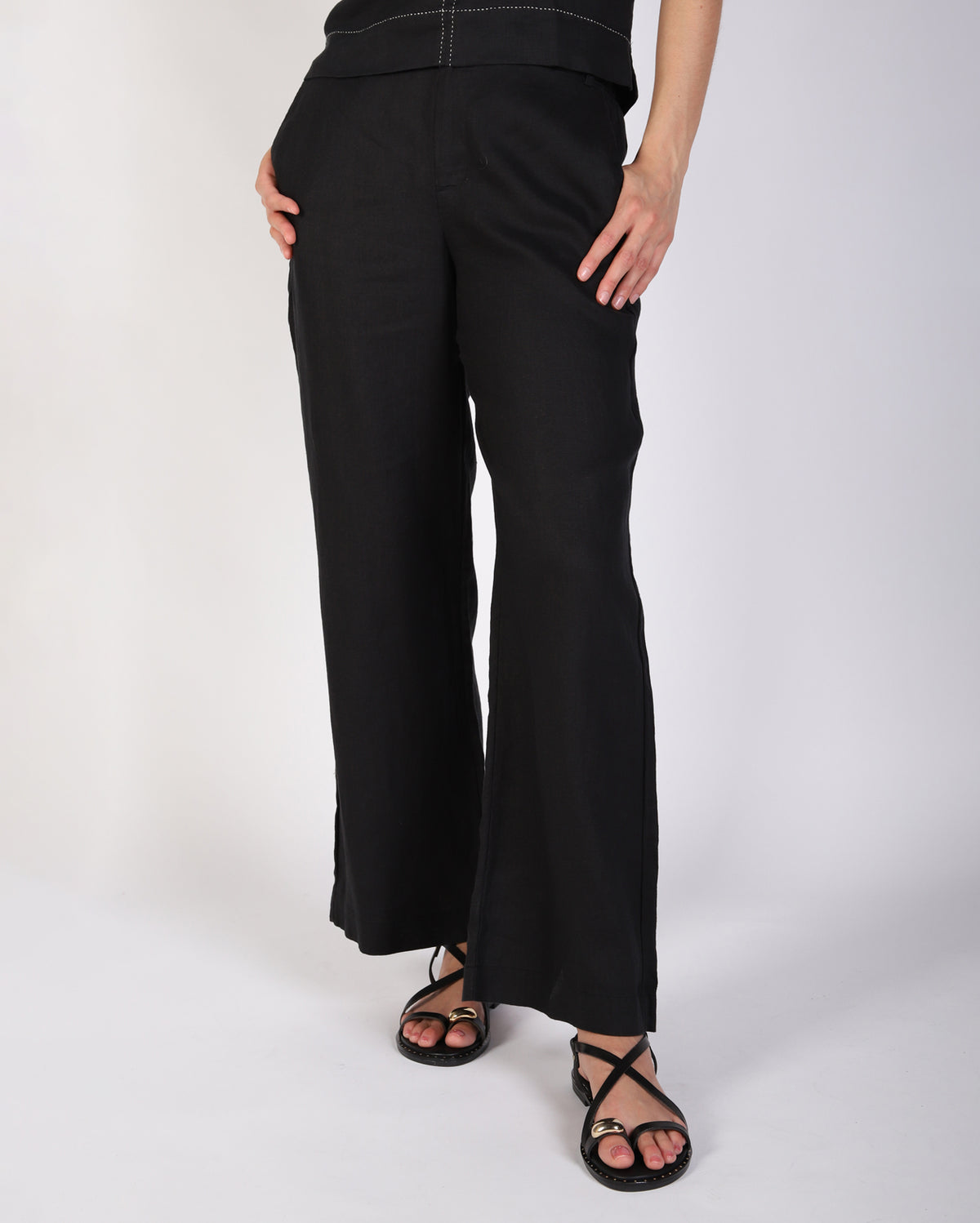 Penelope Linen Pant - Black