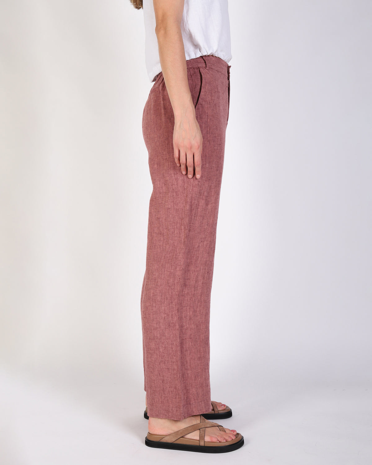 Penelope Linen Pant - Rhubarb