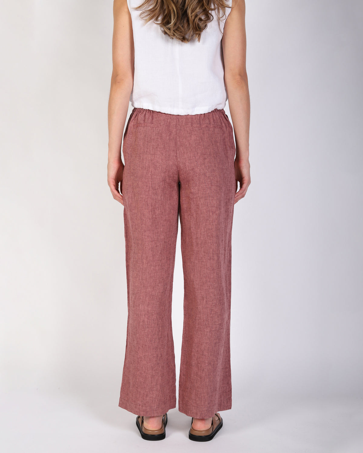 Penelope Linen Pant - Rhubarb