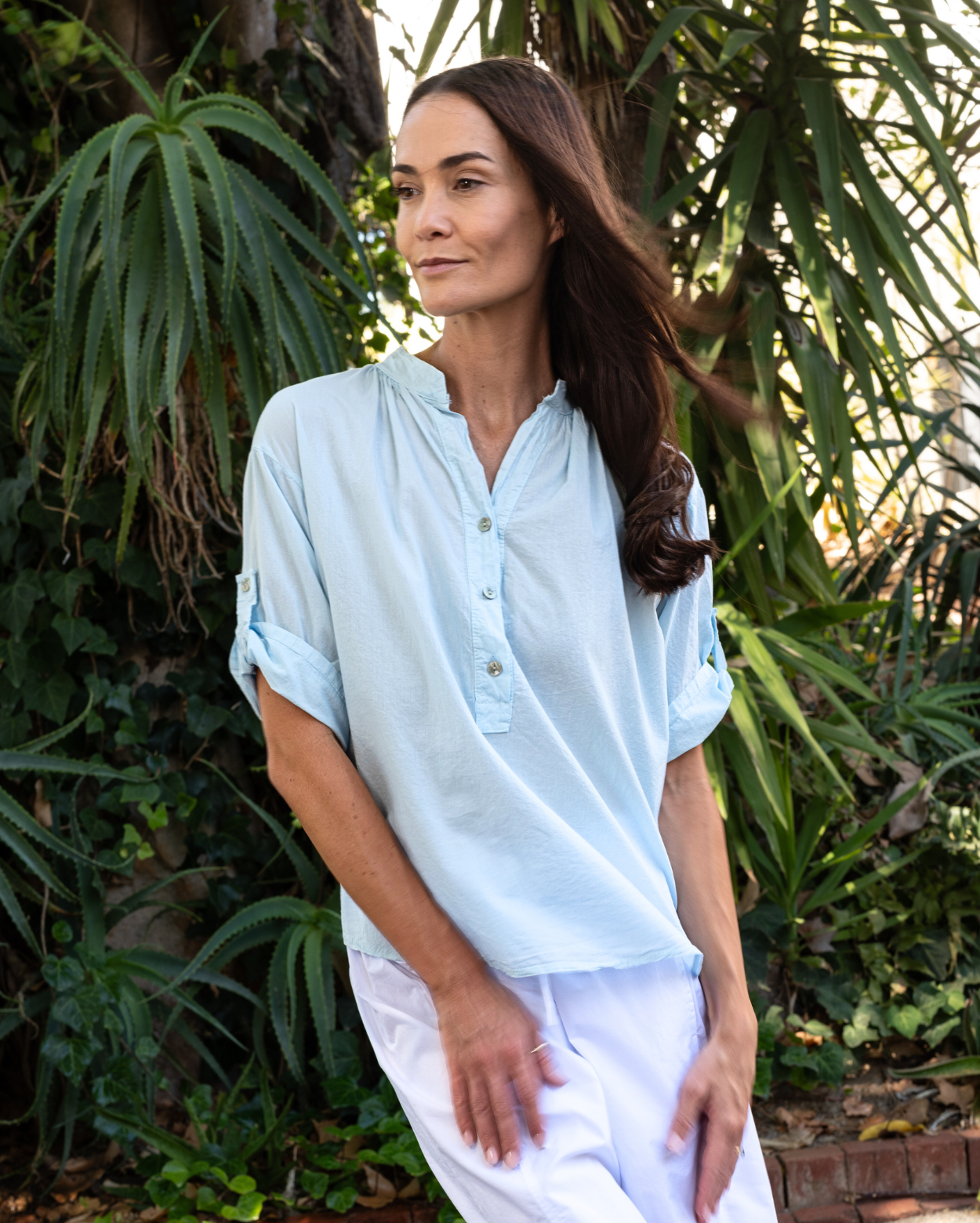 Bridget Cotton Top - Sky