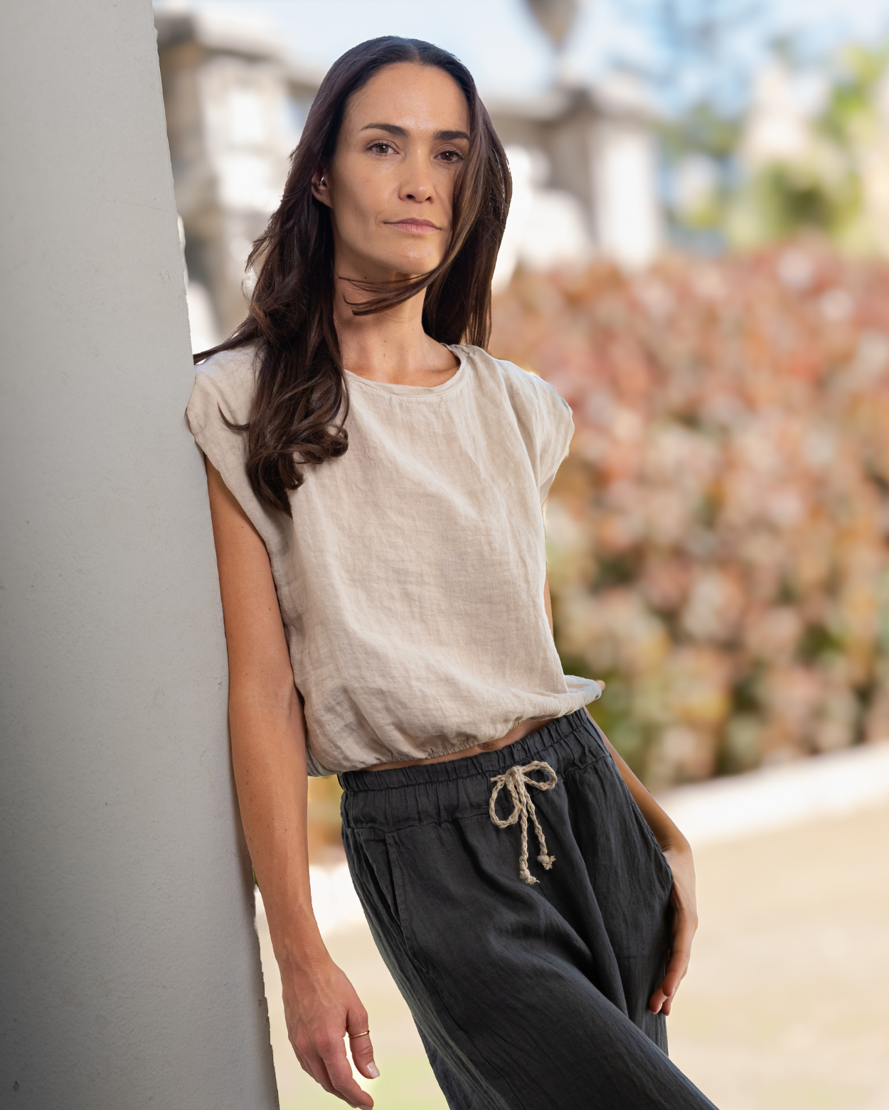 Sabine Linen Top - Natural