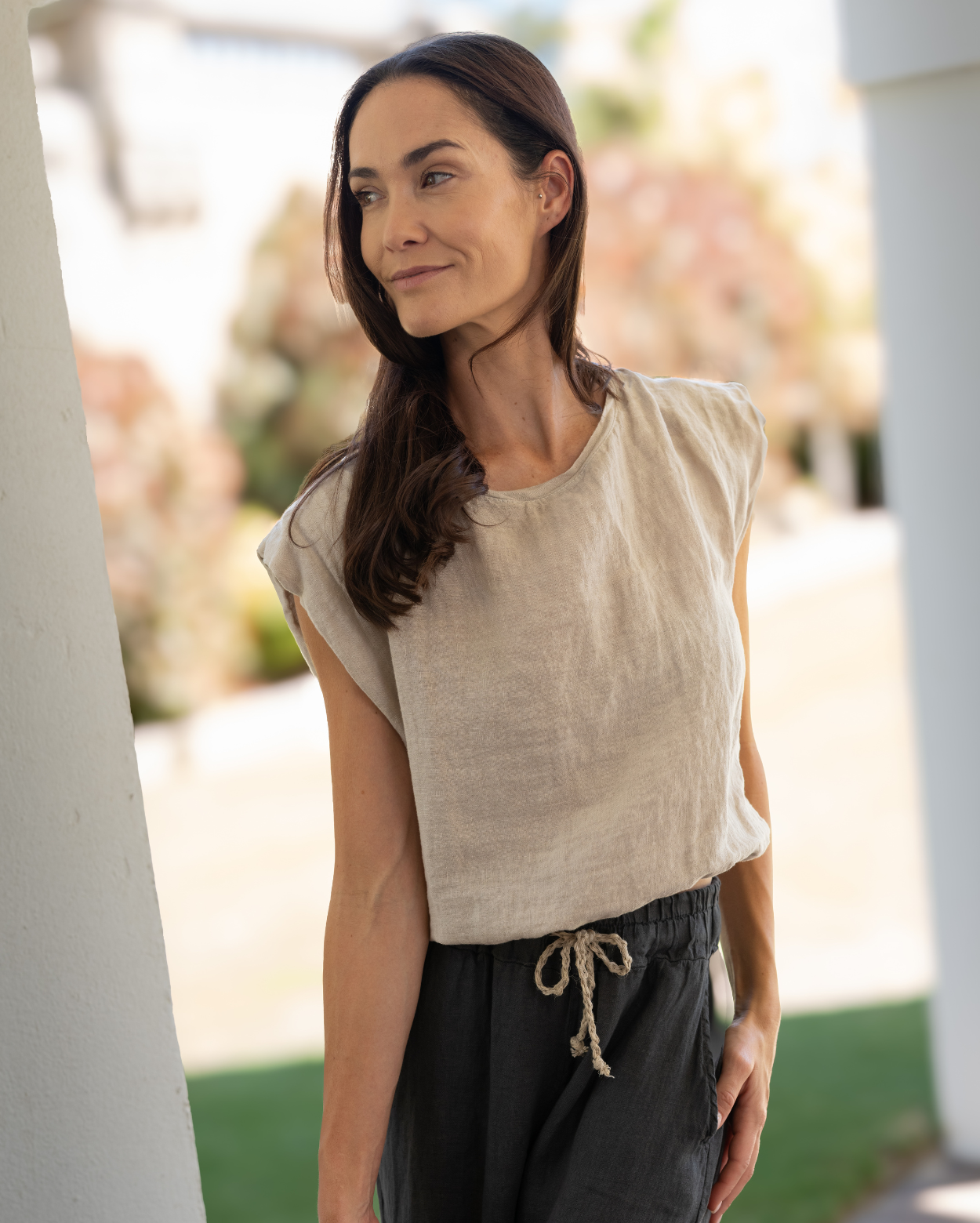 Sabine Linen Top - Natural