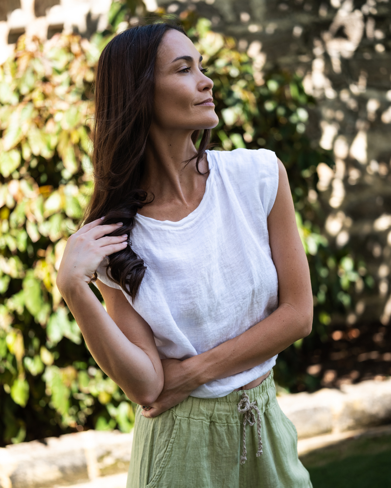 Sabine Linen Top - White