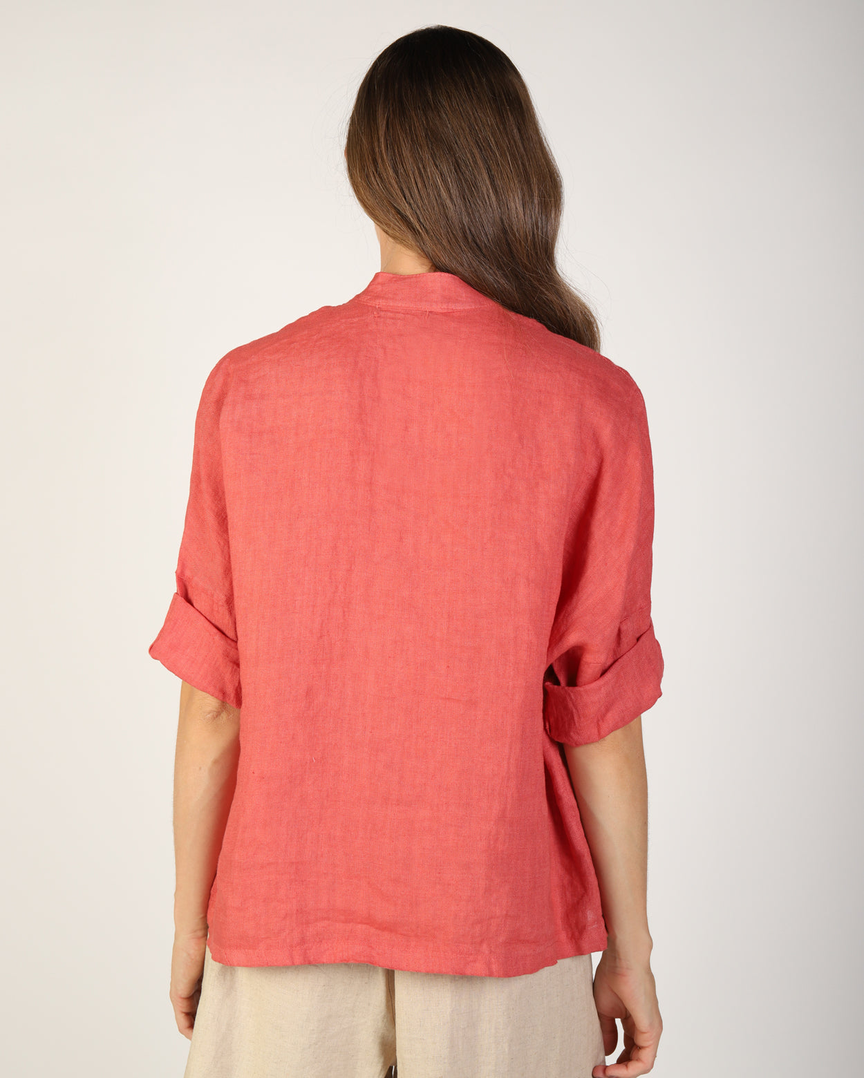 Savannah Linen Shirt - Rose