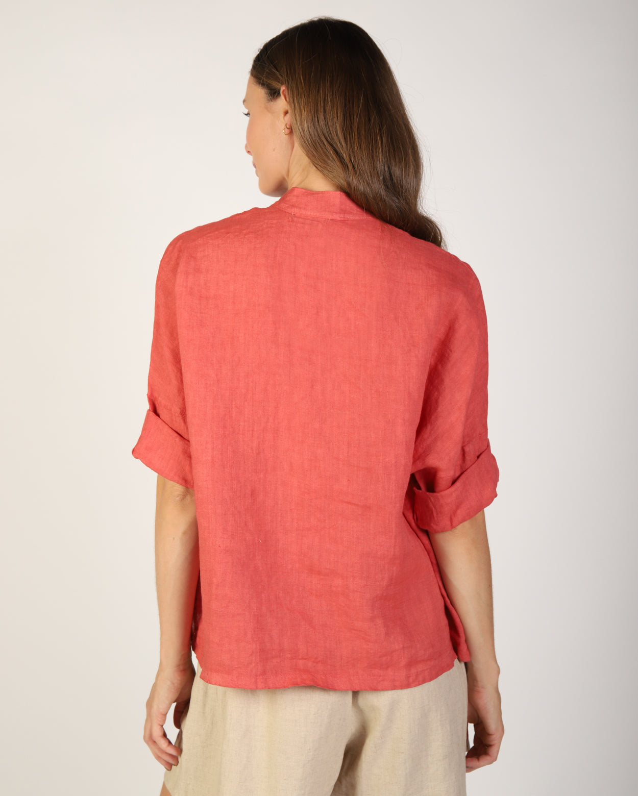 Savannah Linen Shirt - Rose