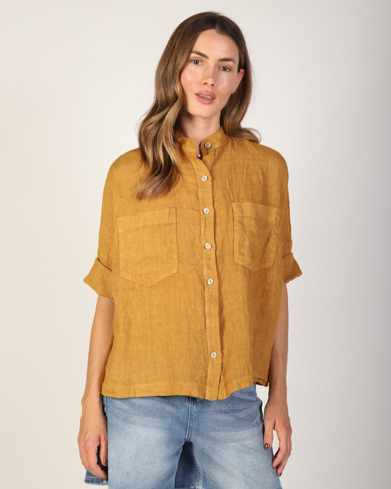 Savannah Linen Shirt - Tumeric