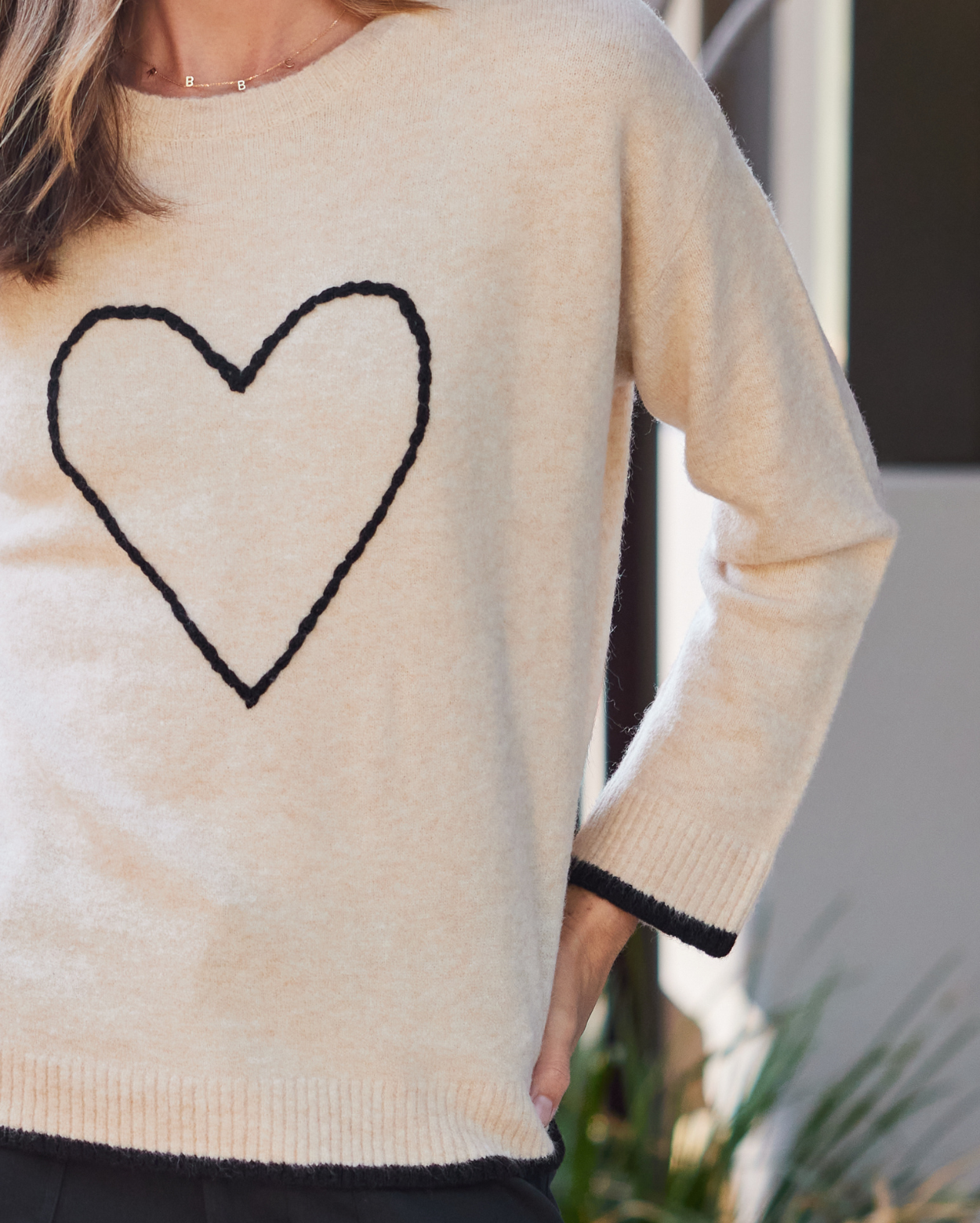 Inari Heart Jumper  - Natural