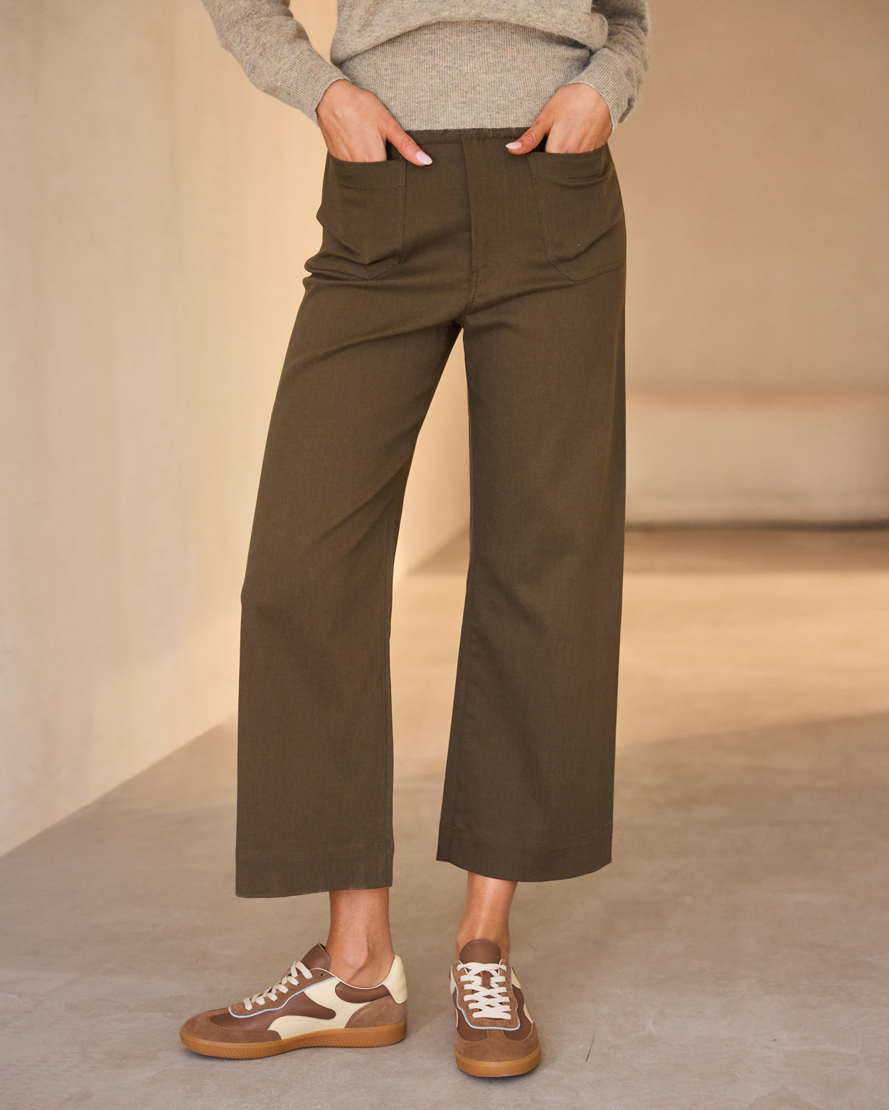 Ashleigh Culotte Pant  - Khaki