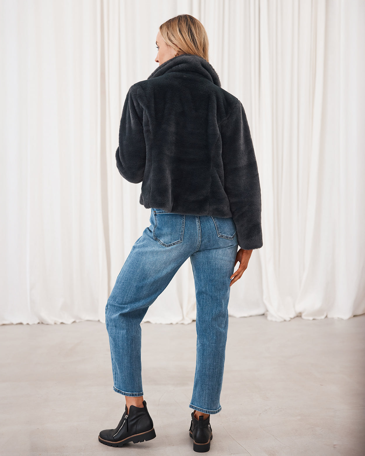Blair Fur Jacket - Charcoal