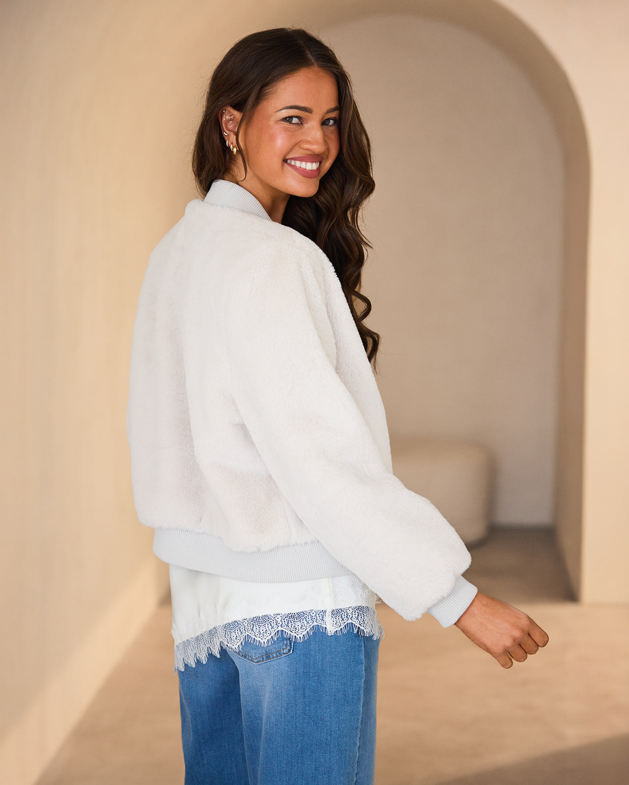 Bayne Fur Jacket - Oyster