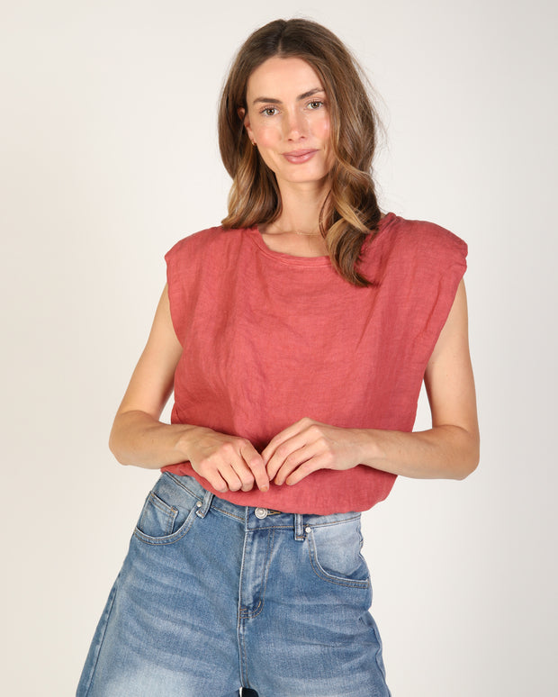 Sabrina Linen Top