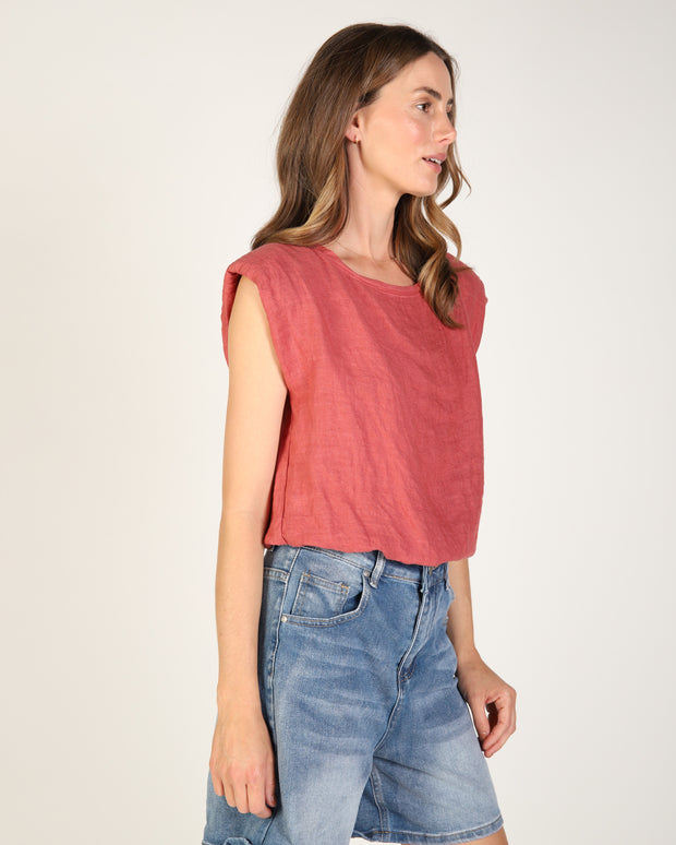 Sabrina Linen Top
