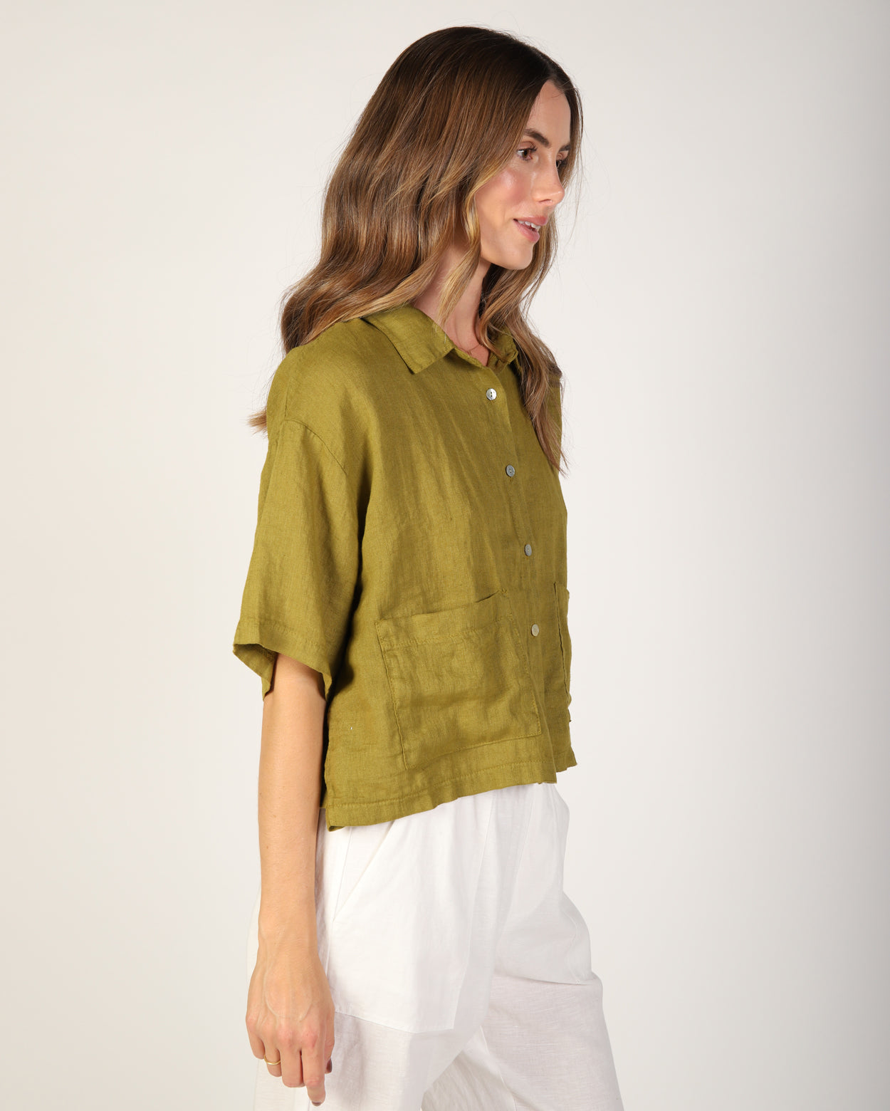 Nikki Linen Shirt - Olive