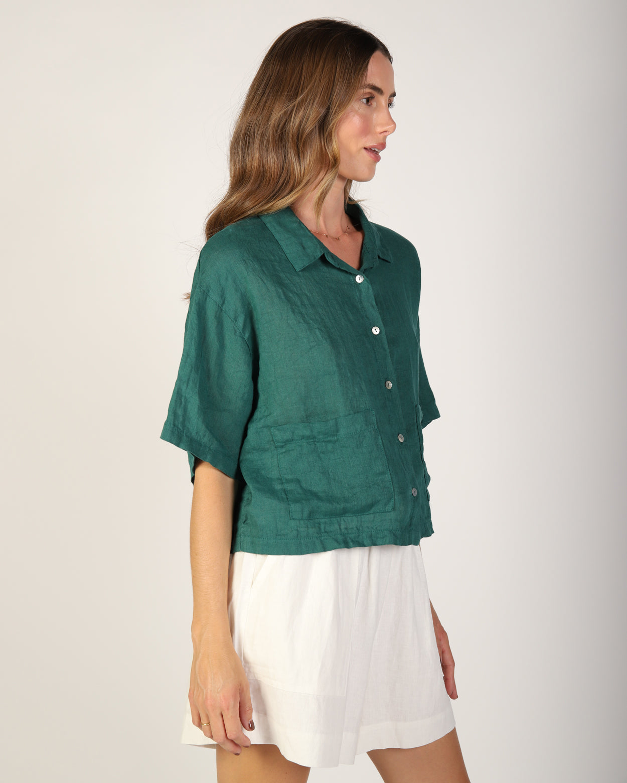 Nikki Linen Shirt - Seafoam