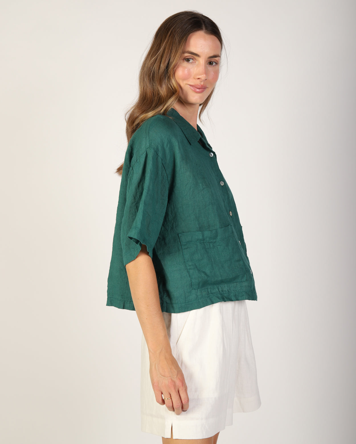 Nikki Linen Shirt - Seafoam